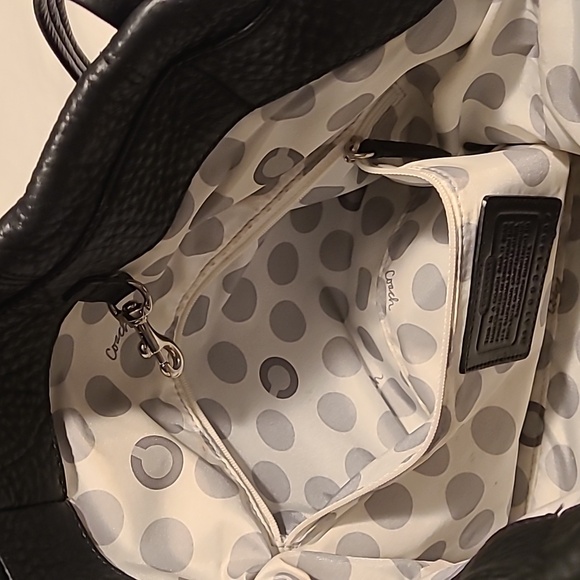 Coach Julia Pebbled Leather OpArt Perry Black Purse/Totek - Picture 7 of 9